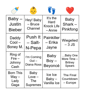 Baby ronde Bingo Card