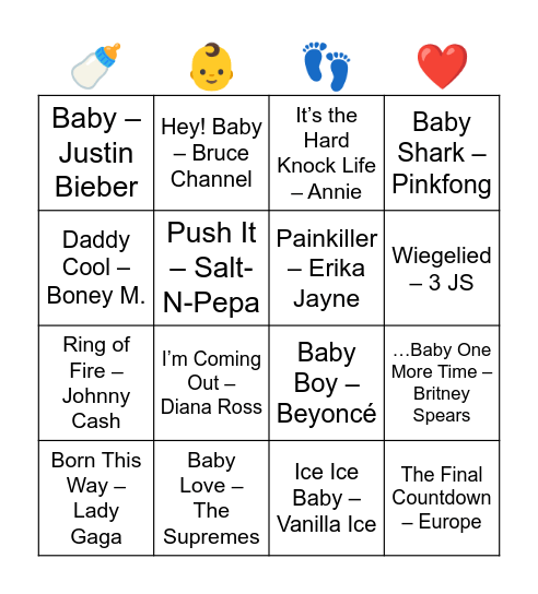 Baby ronde Bingo Card