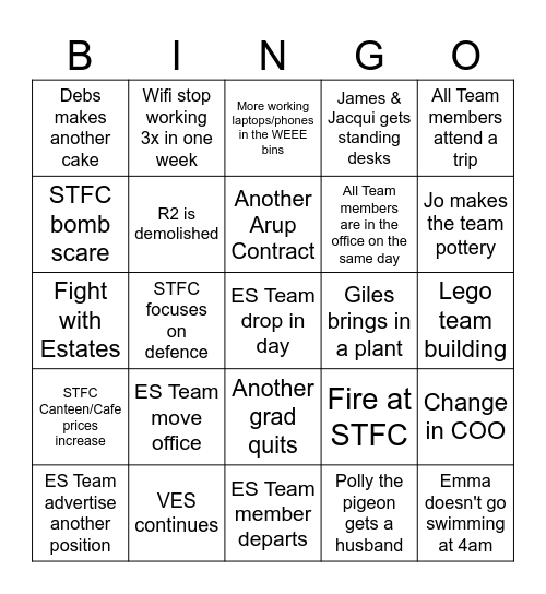 ES Team 2026 Bingo Card