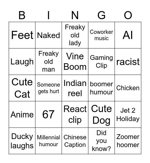 IG Reels BINGO Card