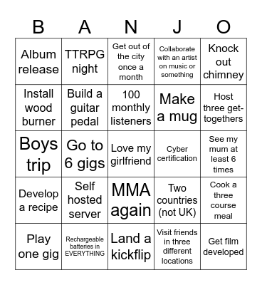 2026 Bingo Card