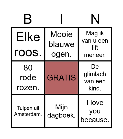muziek bingo 1 Bingo Card
