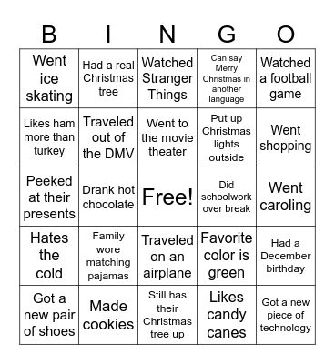 Find Someone Who... Bingo Card