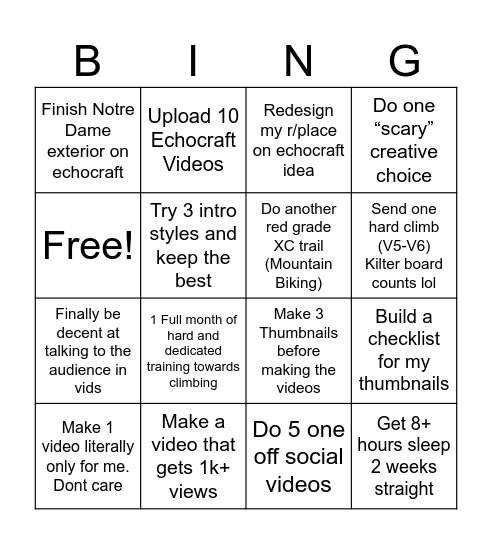 Tree's BINGOOOOO Bingo Card