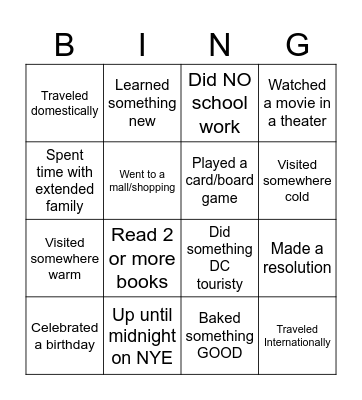 New Years BING Bingo Card