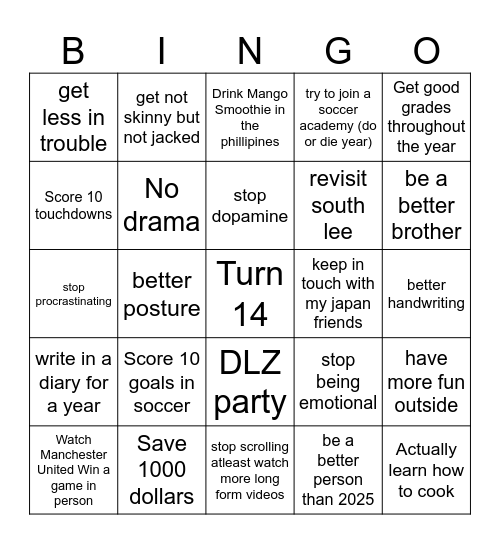 2026 Bingo Card