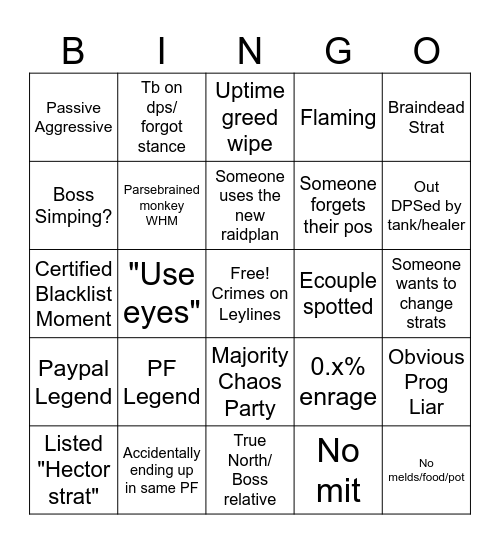 Week 1 Binho Bingo Card