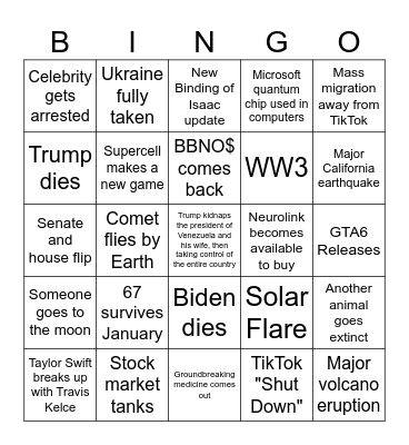 2026 Bingo Card