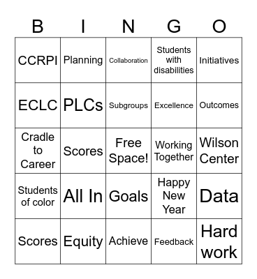 Dr. Whitaker's Speech Bingo Card