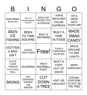 WINTER BINGO Card