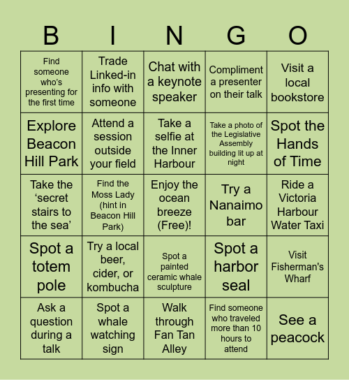 Global Sol Biodiversity Conference #GSB2026 Bingo Card