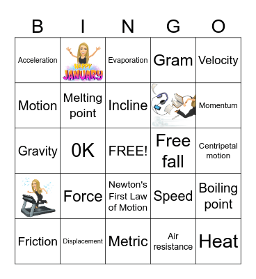 Physical Science Bingo Card