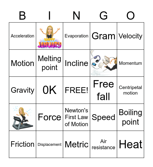 Physical Science Bingo Card