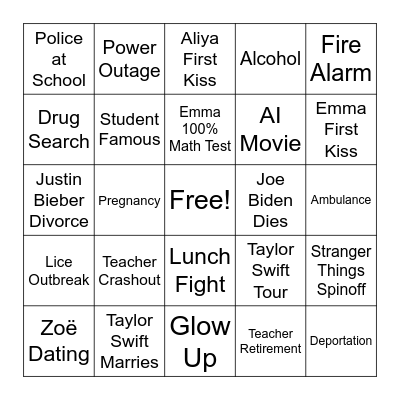 2026 Bingo Card
