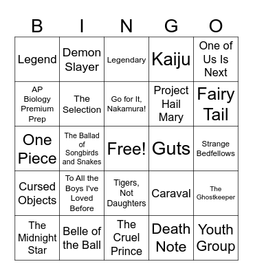 Top Titles 2025 Bingo Card