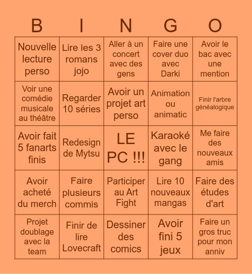 Bingo 2026 Bingo Card