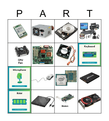 Computer Parts Bingo Card