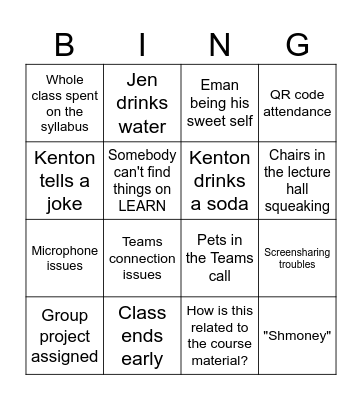 CreComm Term 2 Day 1 Bingo Card