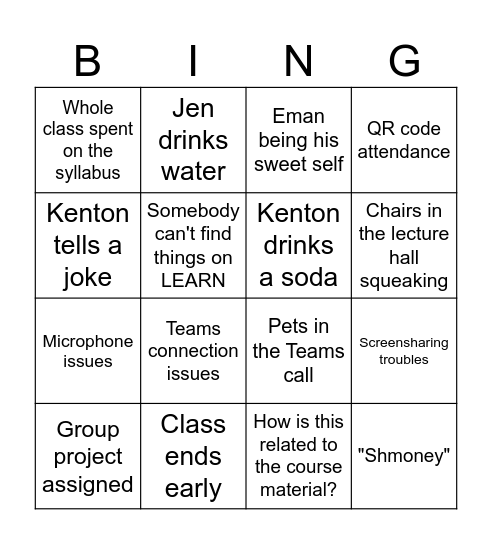CreComm Term 2 Day 1 Bingo Card
