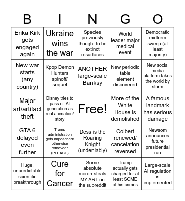 2026 Bingo Card