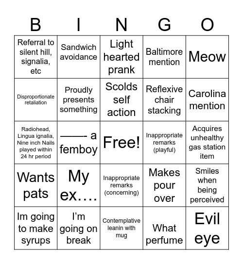 W Bingo Card