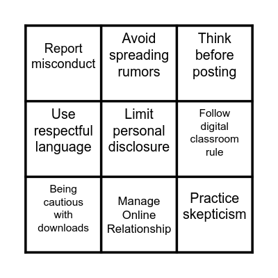 Noah's Digital Bingo Card