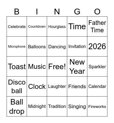 New Years BINGO Card