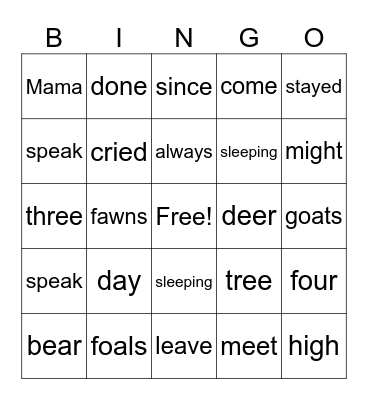 Spring has Sprung Bingo Card