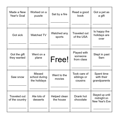 Find Someone Who? Bingo Card