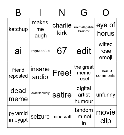 2026 january tiktok bingo Card