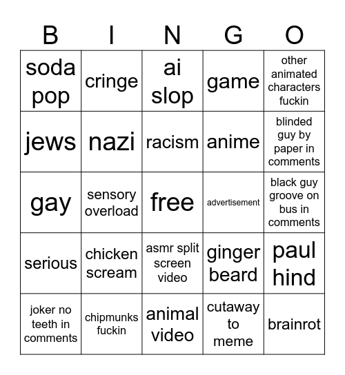 yeah Bingo Card