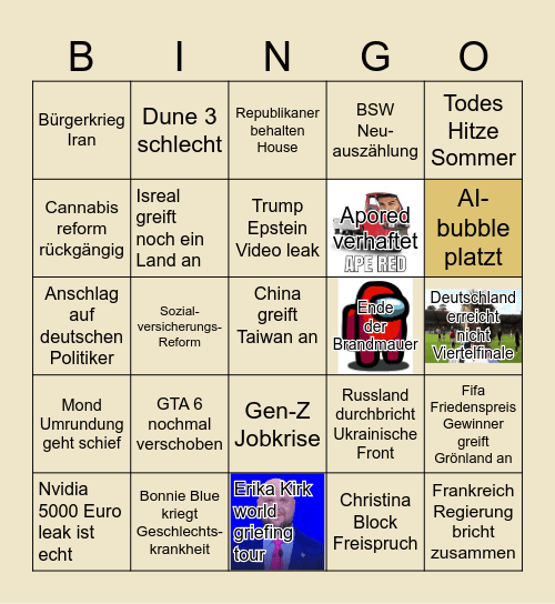 2026 Bingo Card