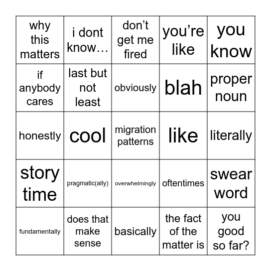 rocinante bingo Card