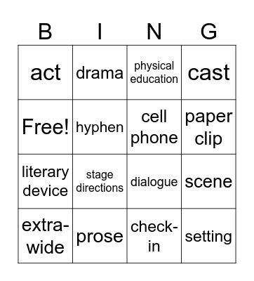 Unit 3 Lesson 1 Test Review Bingo Card