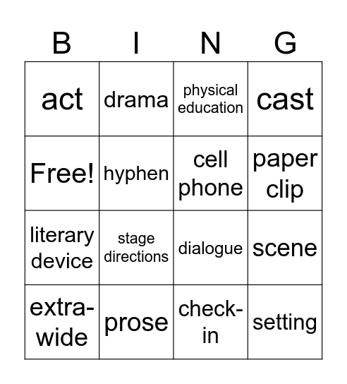 Unit 3 Lesson 1 Test Review Bingo Card
