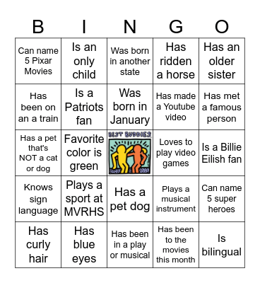 Best Buddies Bingo Card