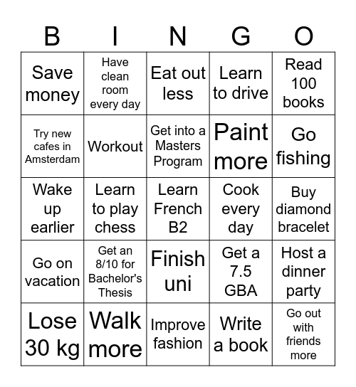 Rebecca's Bingo 2025 Bingo Card