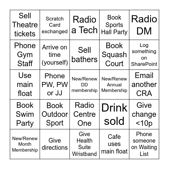 Beausie Bingo Card