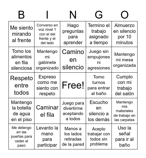 BINGOALS Bingo Card