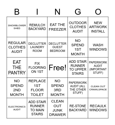#HOUSEPROJECTS2026 Bingo Card