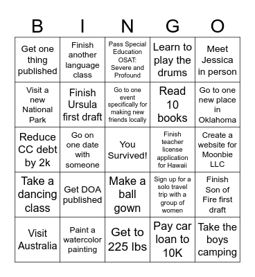 2026 Bingo Card