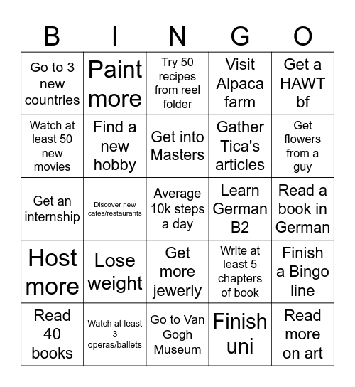 Ani's Bingo 2026 Bingo Card