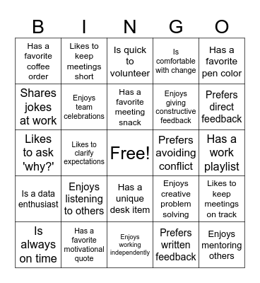 Offsite Icebreaker Bingo Card
