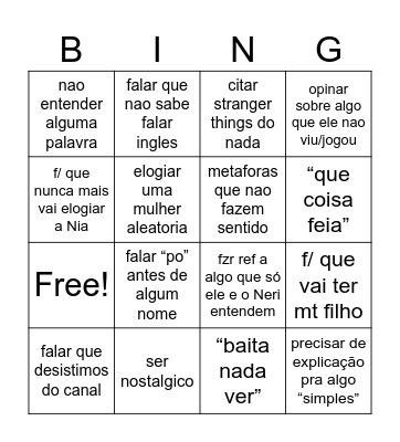Ruan bingo Card