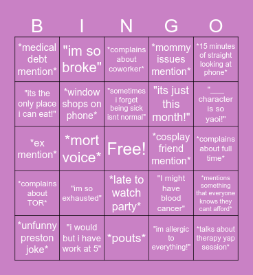 adele bingo Card