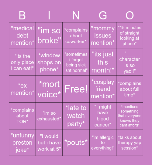 adele bingo Card