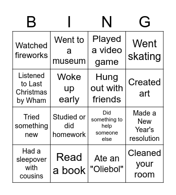 Holiday Bingo Limus Bingo Card