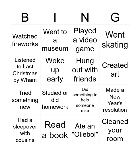 Holiday Bingo Limus Bingo Card