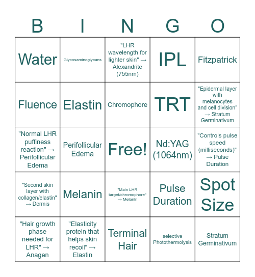 laser final bingo Card