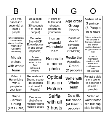 Stony x Bing KCF Bingo! Bingo Card